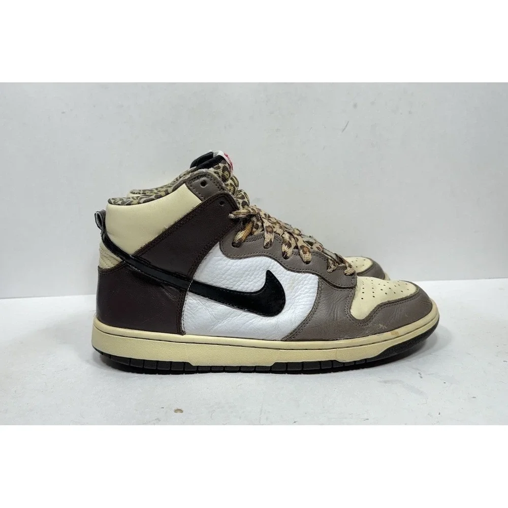 Nike Sb Dunk High Ferris Bueller Leopard 305050-201 Men's Size 10.5 Shoes Brown